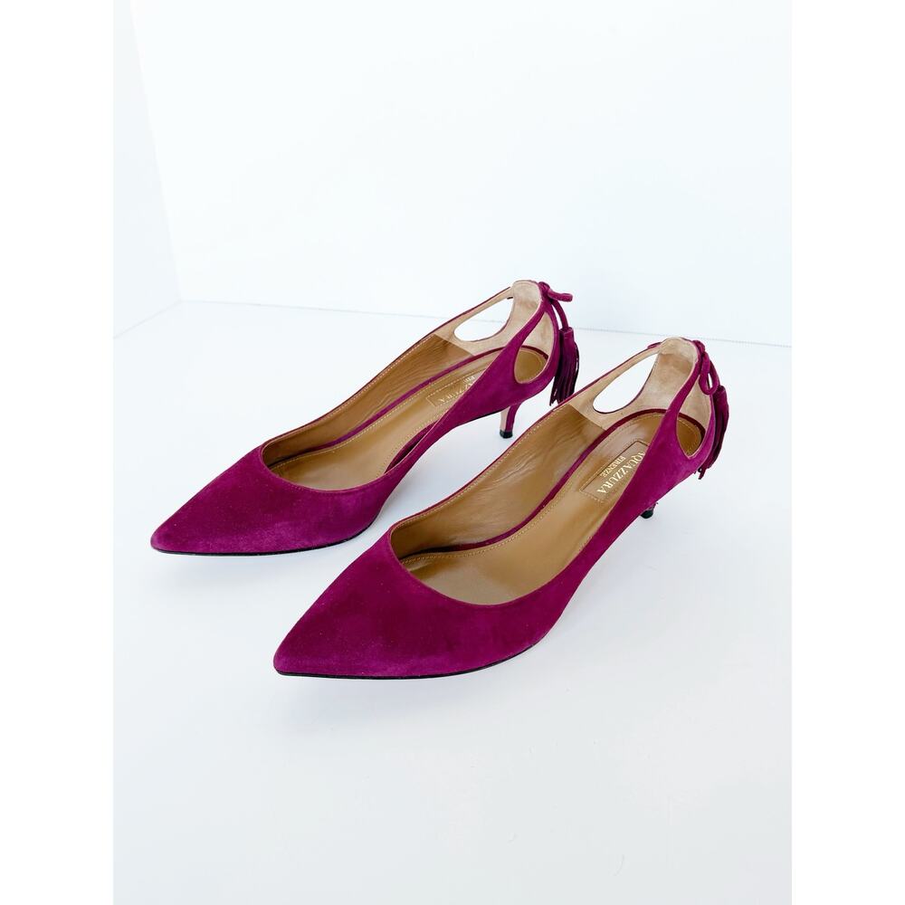 Aquazzura Forever Marilyn 45 Suede Pump Magenta 36.5